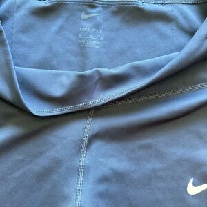 Nike Dri-Fit Women’s Leggings Blue Mesh Panel Athletic Training Pants Size M